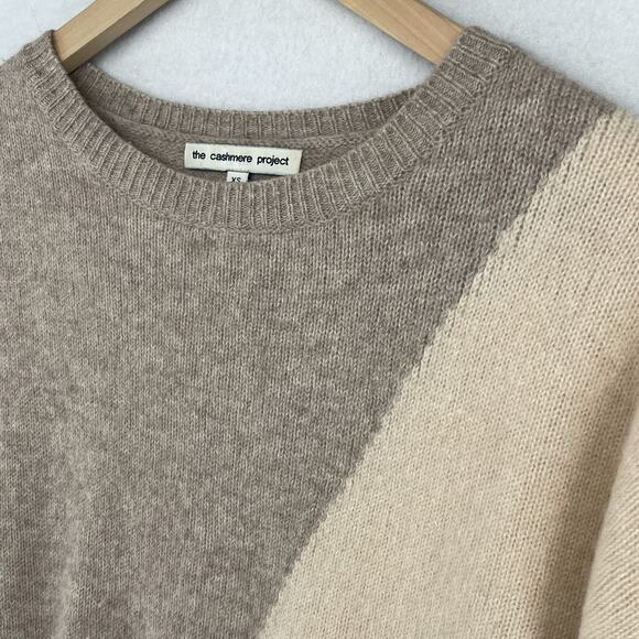 THE CASHMERE PROJECT Sweater XS Colorblock Pullover Jumper Brown - Picture 9 of 13